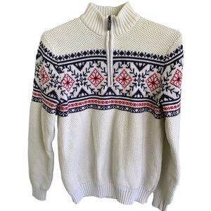 Men’s Izod 1/4 Zip Nordic Ski Sweater Size Medium